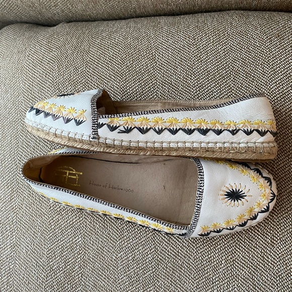 House of Harlow 1960 Kole Espadrilles. Supple Leather w/Embroidered Pattern.38.5 - Picture 3 of 13